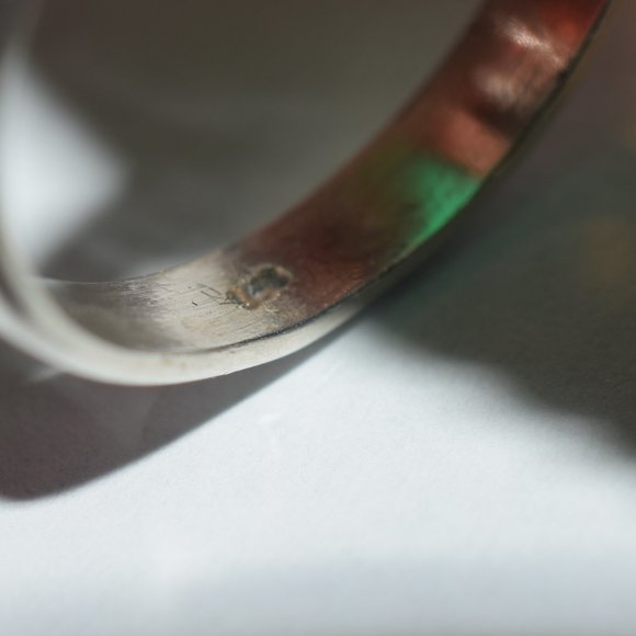 Handmade Sterling Silver Green Onyx Ring and Earrings Set - Picture 7 of 9